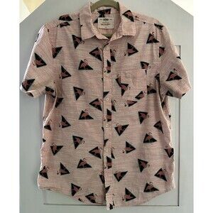 Urban Pipeline Men's Large Short Sleeve Button Up Salmon/Pink Flamingo Shirt
